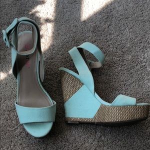 JustFab mint wedges